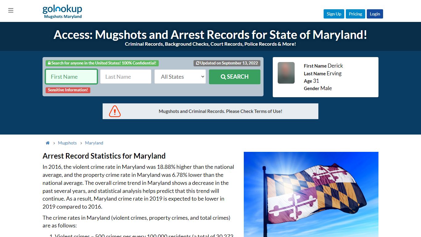 Mugshots Maryland, Maryland Mugshots, Maryland Arrest Records - GoLookUp