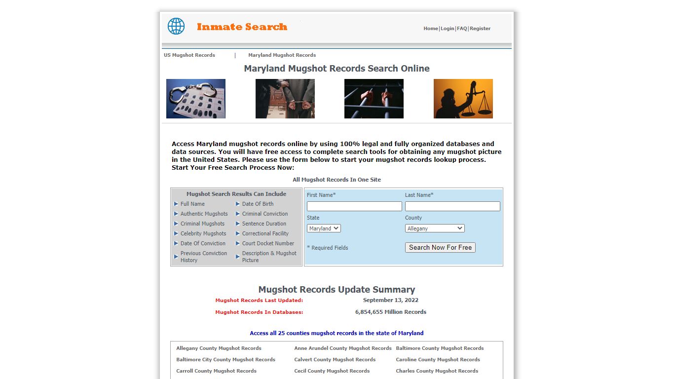 Maryland Mugshot Records Search - MD Mugshot Records - Inmate-search.org